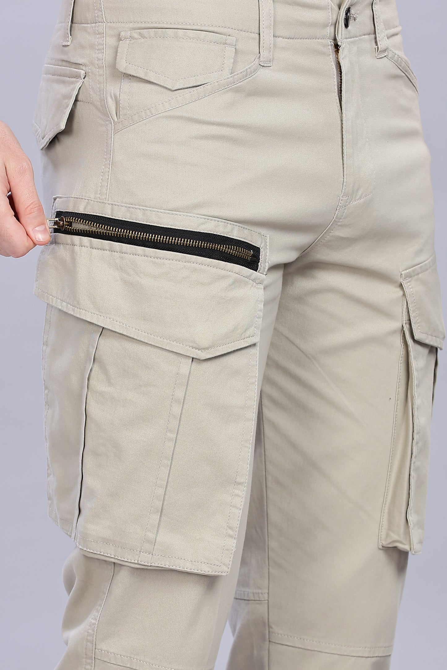 Pale Sandy Korean zipper adventure pants