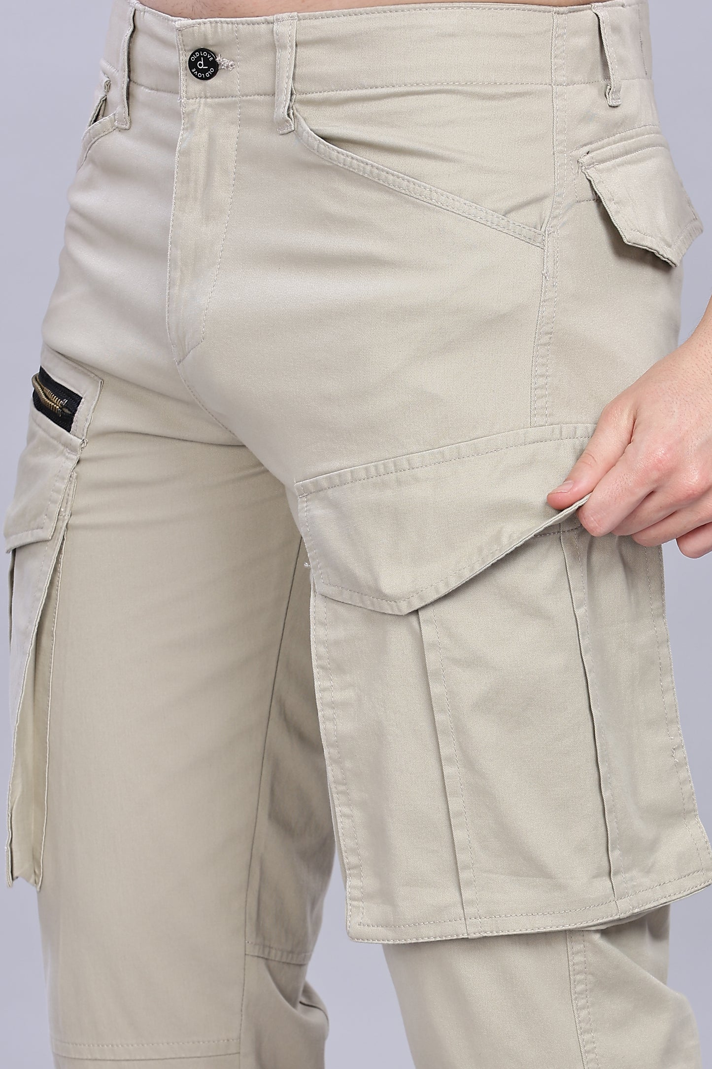Pale Sandy Korean zipper adventure pants