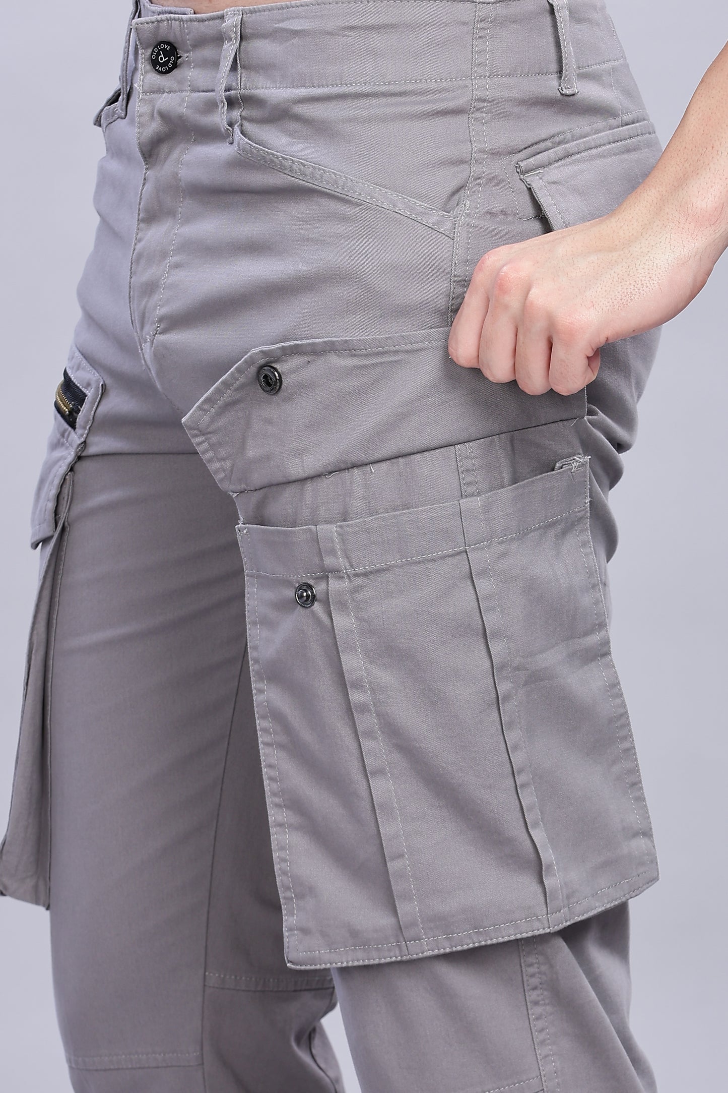 Grey Korean zipper adventure pants