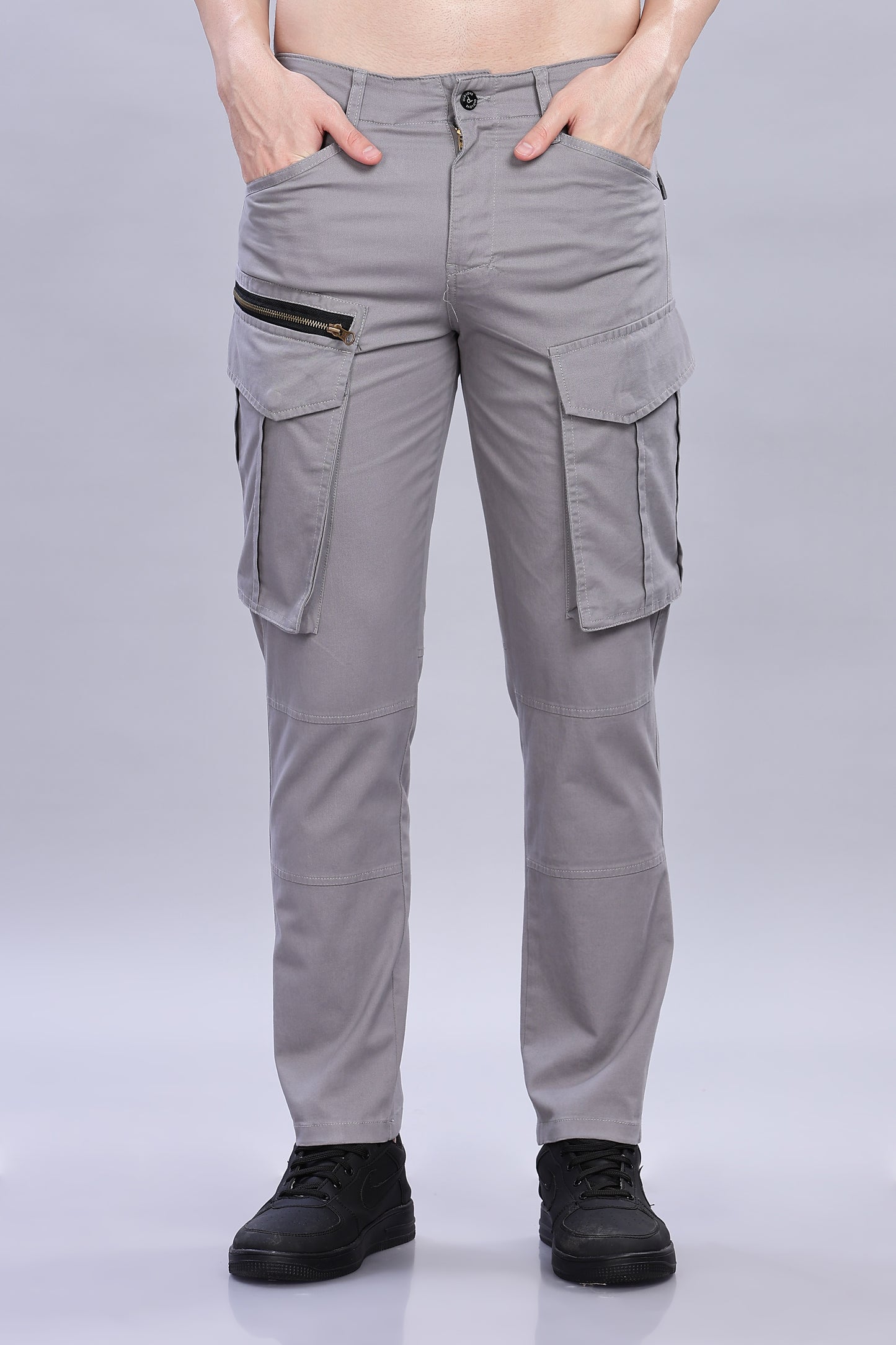 Grey Korean zipper adventure pants