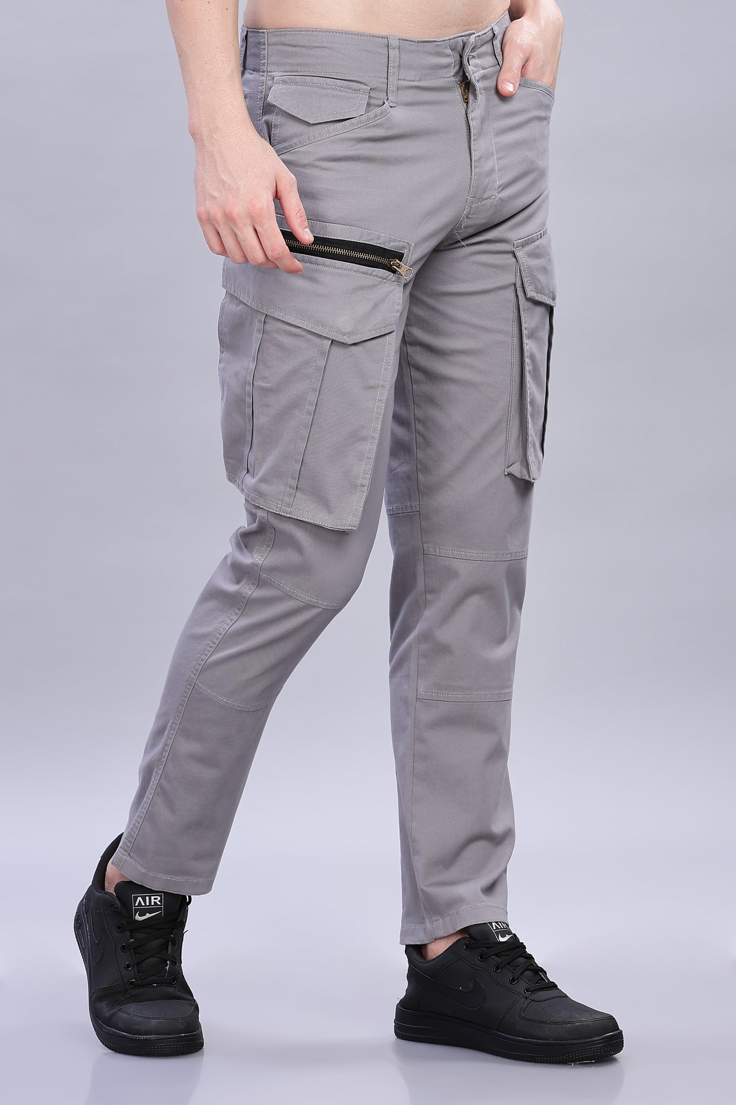 Grey Korean zipper adventure pants