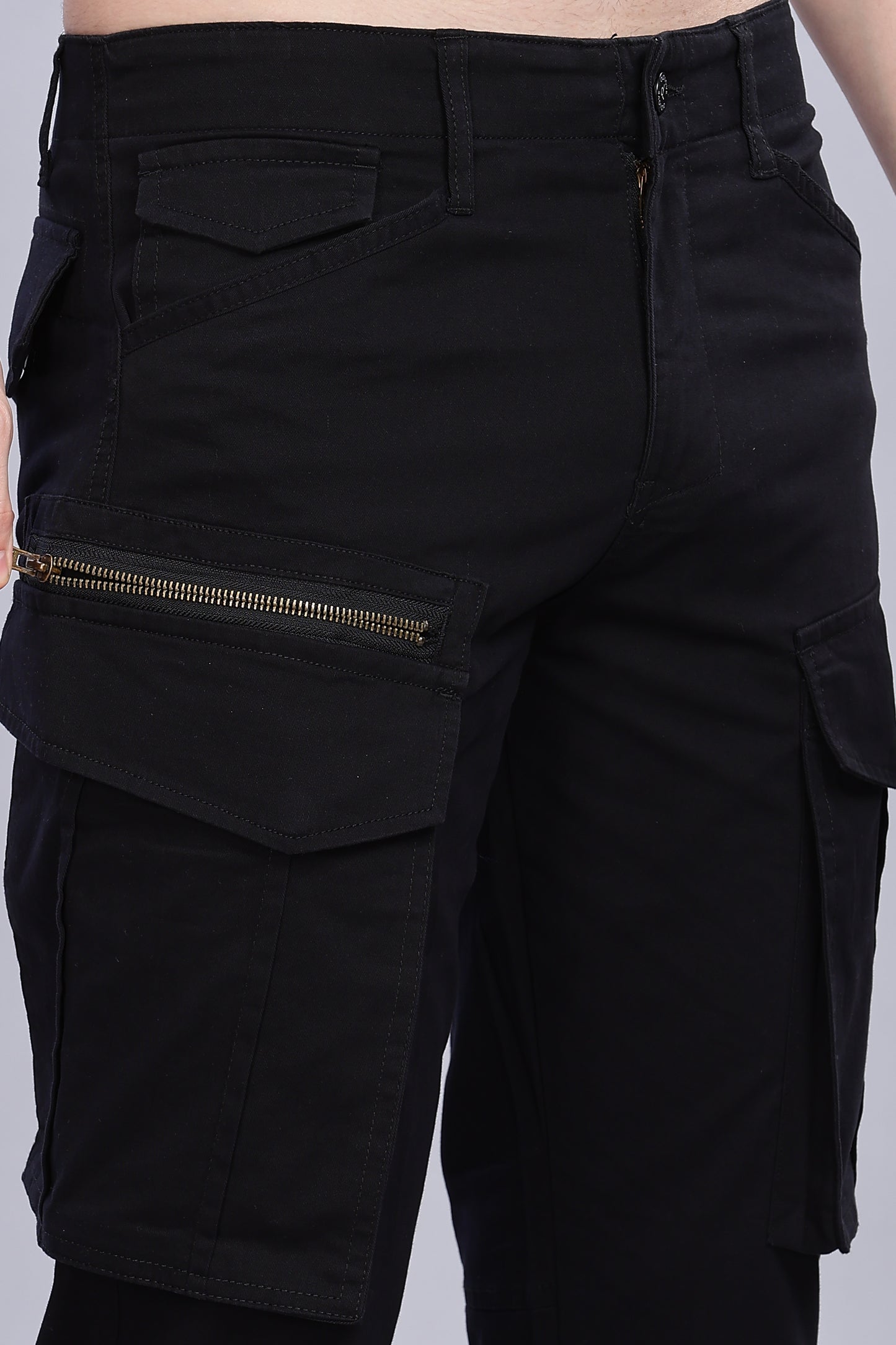 Black Korean zipper adventure pants