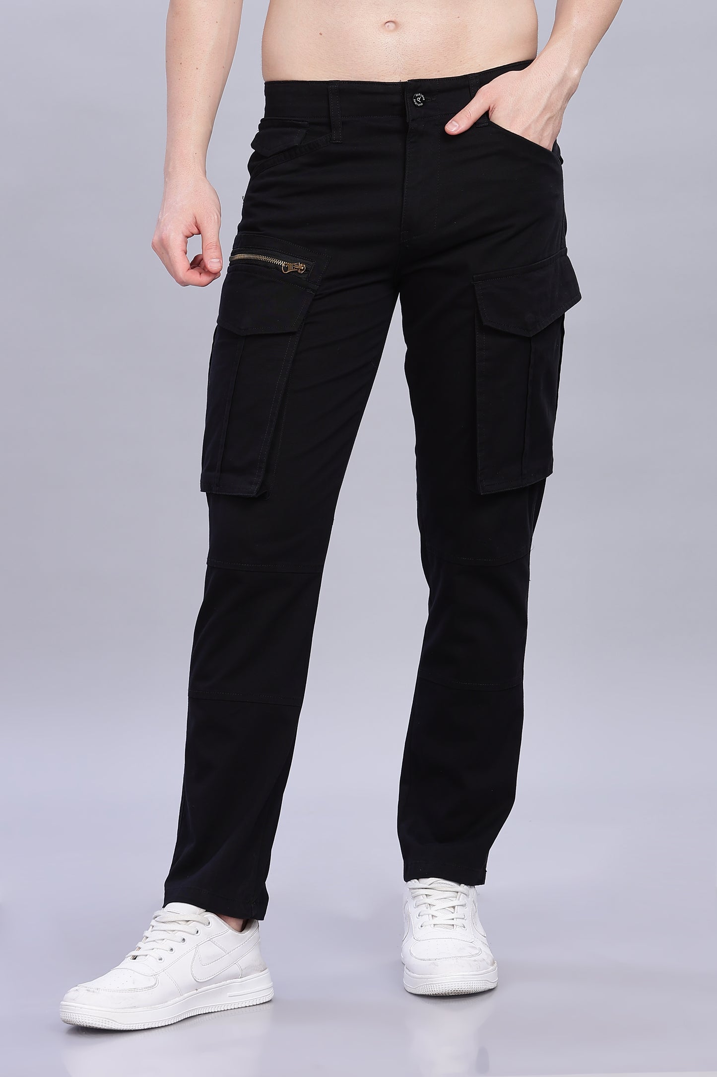 Black Korean zipper adventure pants