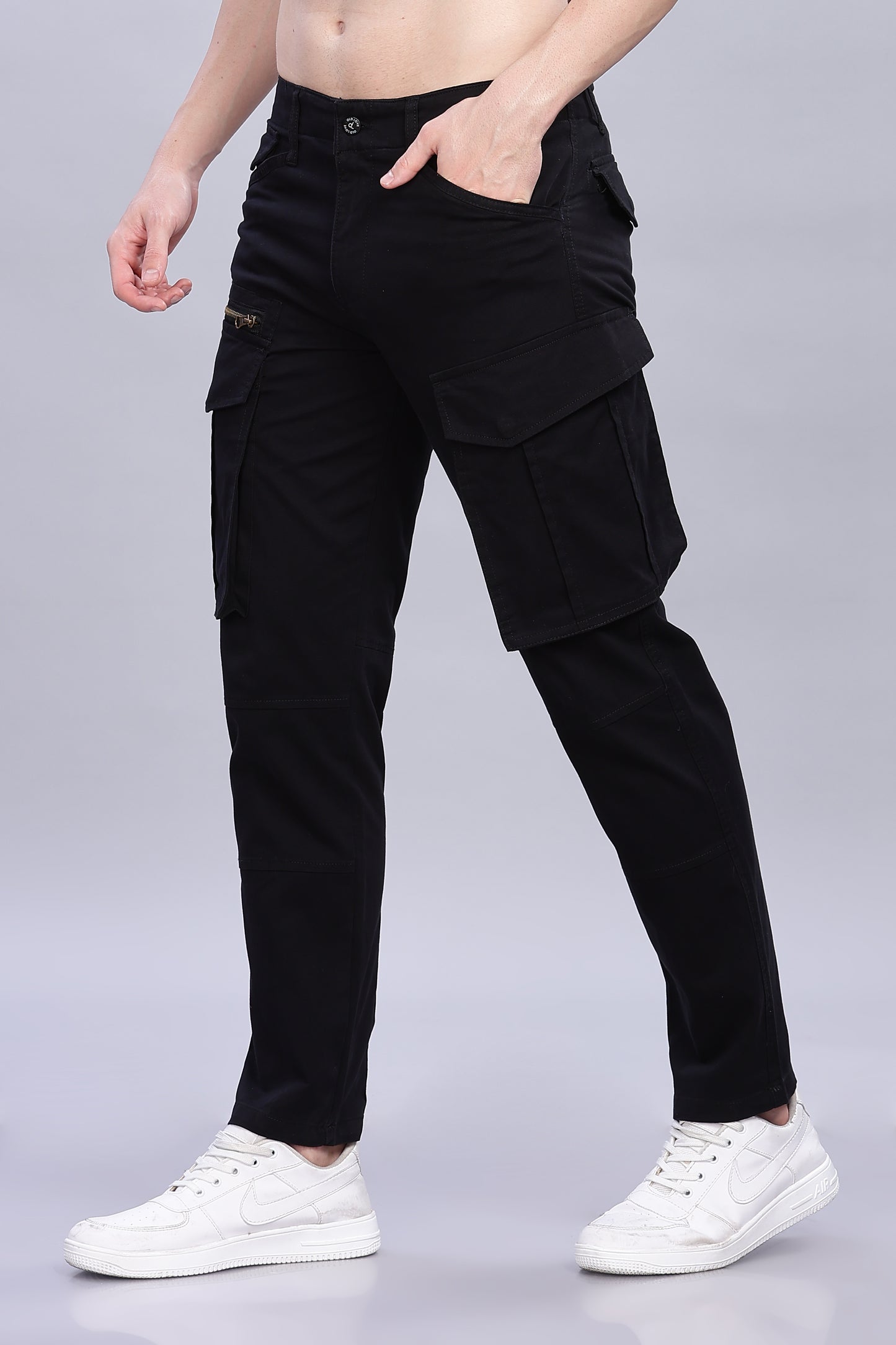 Black Korean zipper adventure pants