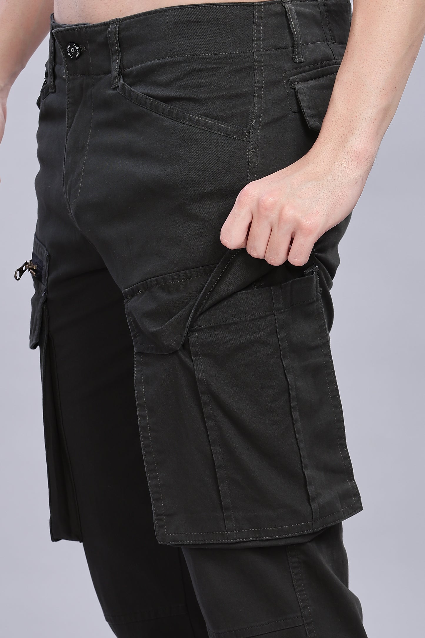 Army green Korean zipper adventure pants