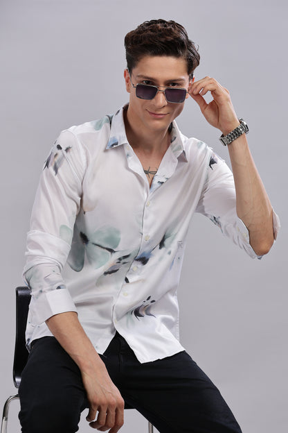 Flora Print Satin Shirt