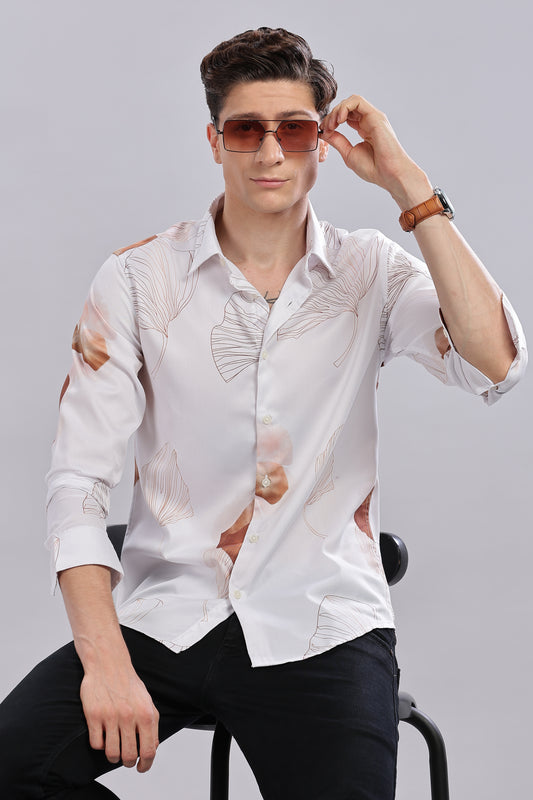 Dry Leaf Satin Print Shirt