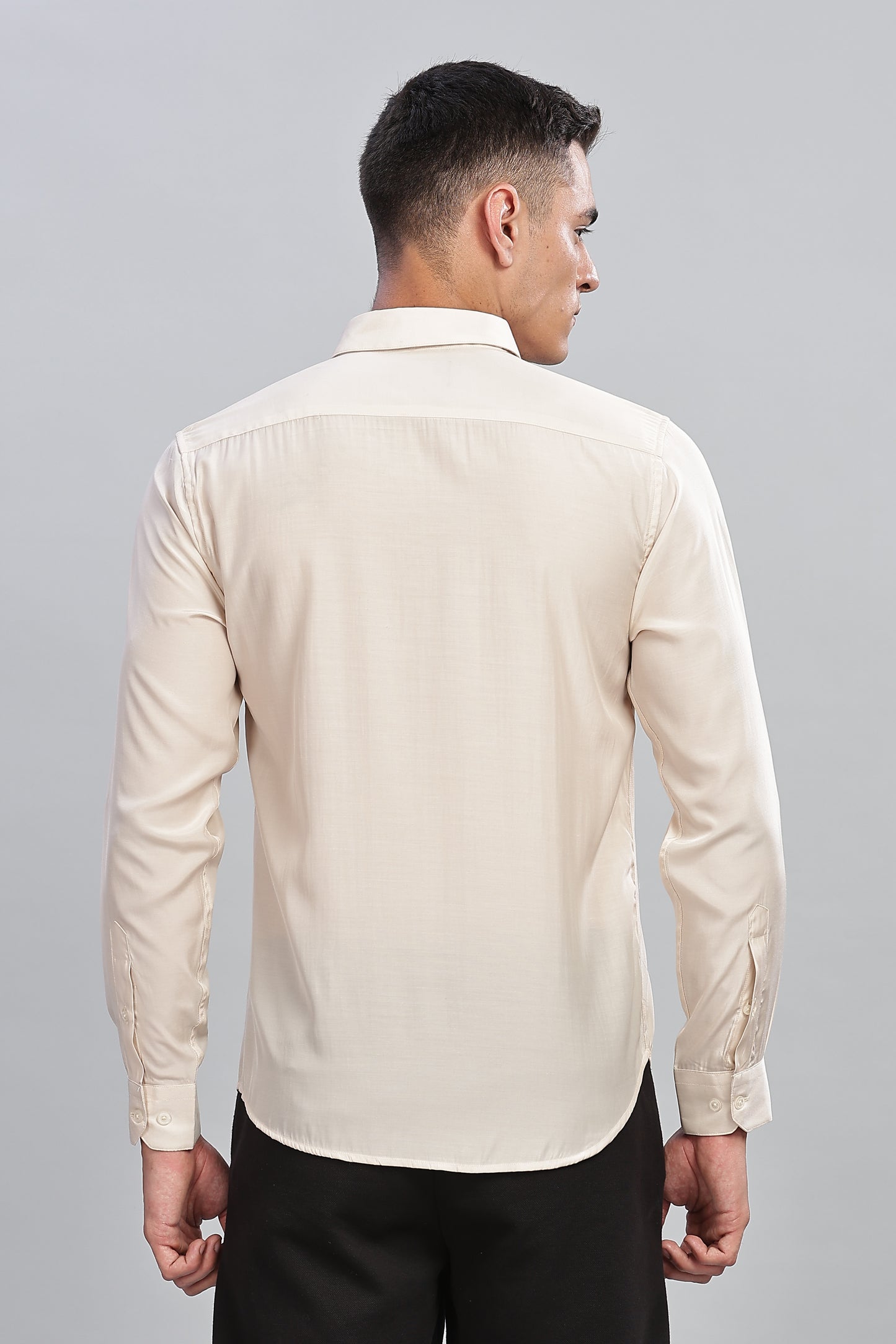 Oldlove Silky Ivory White Shirt