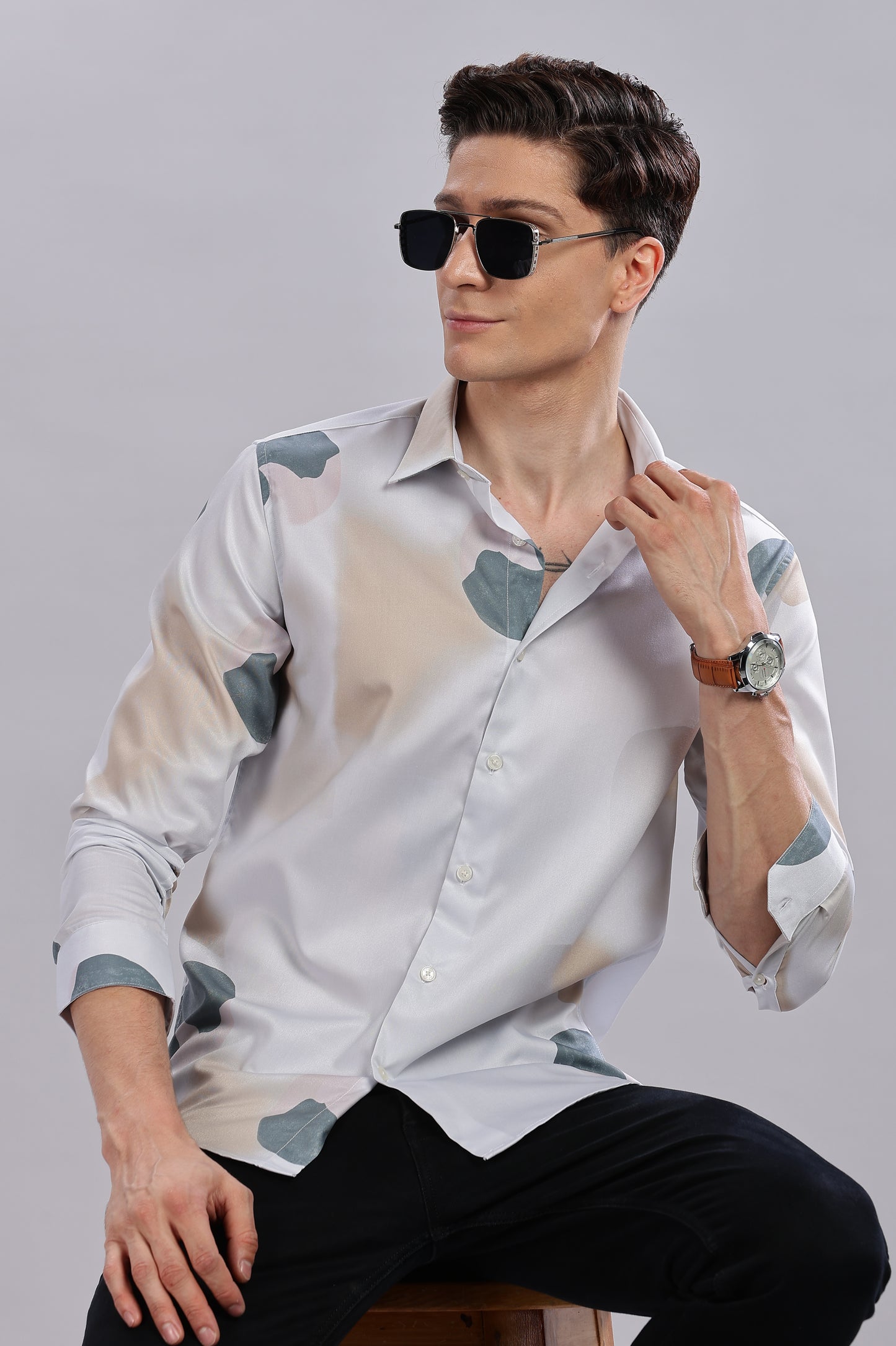 Cedar Satin Printed shirts