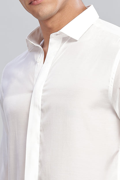 Oldlove Silky White Shirt