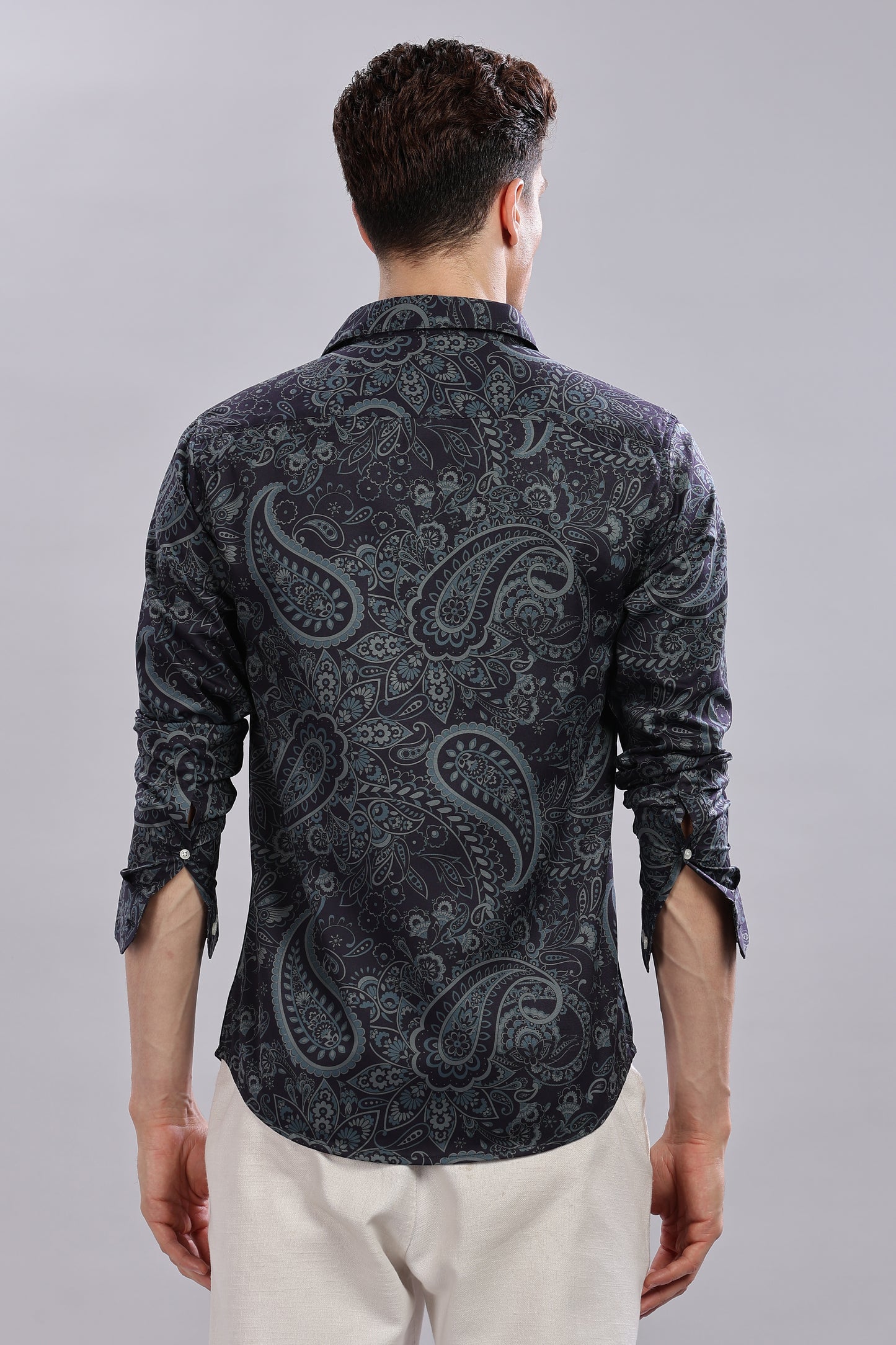 Paisley Print Satin Shirt