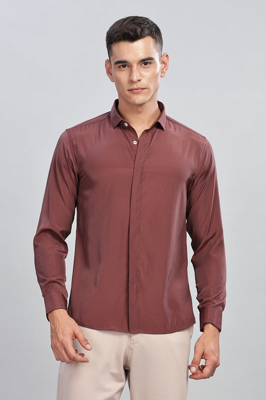 Oldlove Silky Rustic Red Shirt