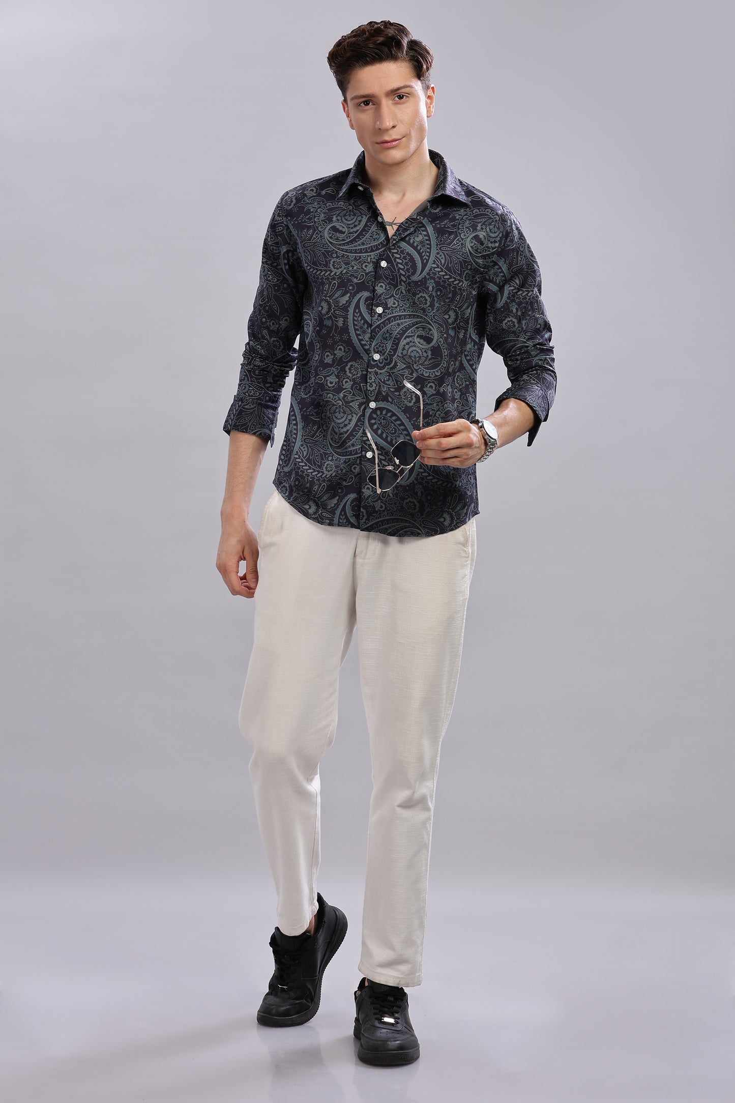 Paisley Print Satin Shirt