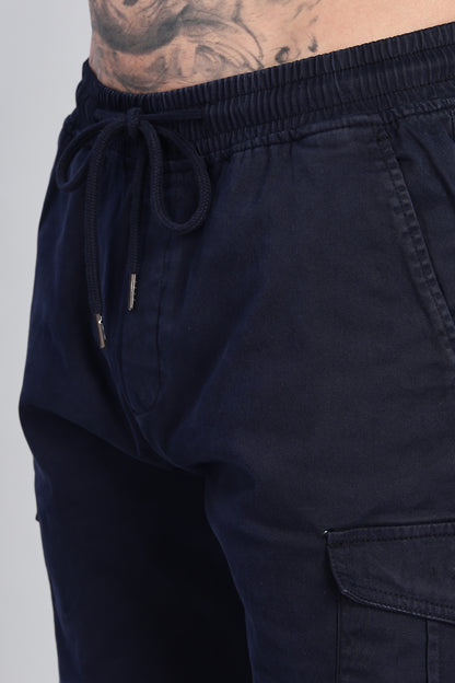 Oldlove Navy Blue Cargo Shorts