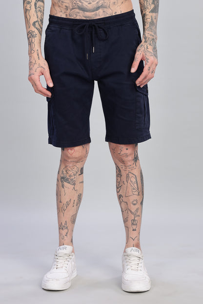 Oldlove Navy Blue Cargo Shorts