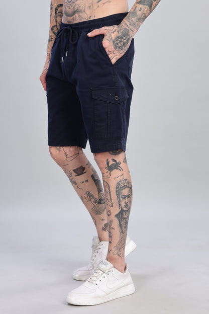 Oldlove Navy Blue Cargo Shorts