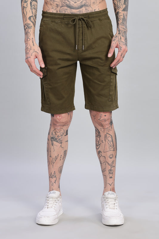 Oldlove Alge Green Cargo Shorts