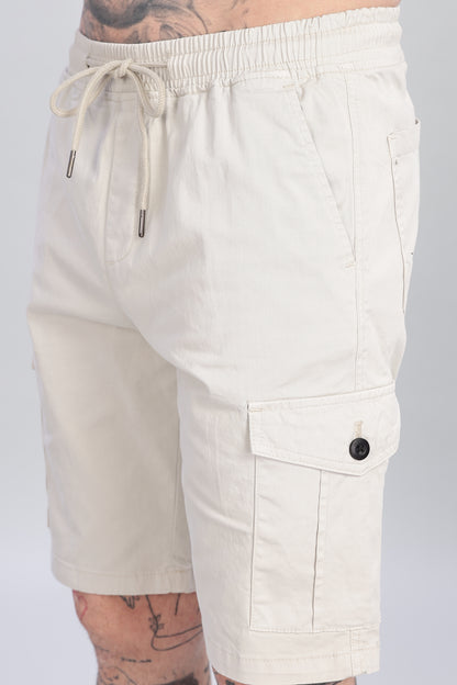 Oldlove White Cargo Shorts