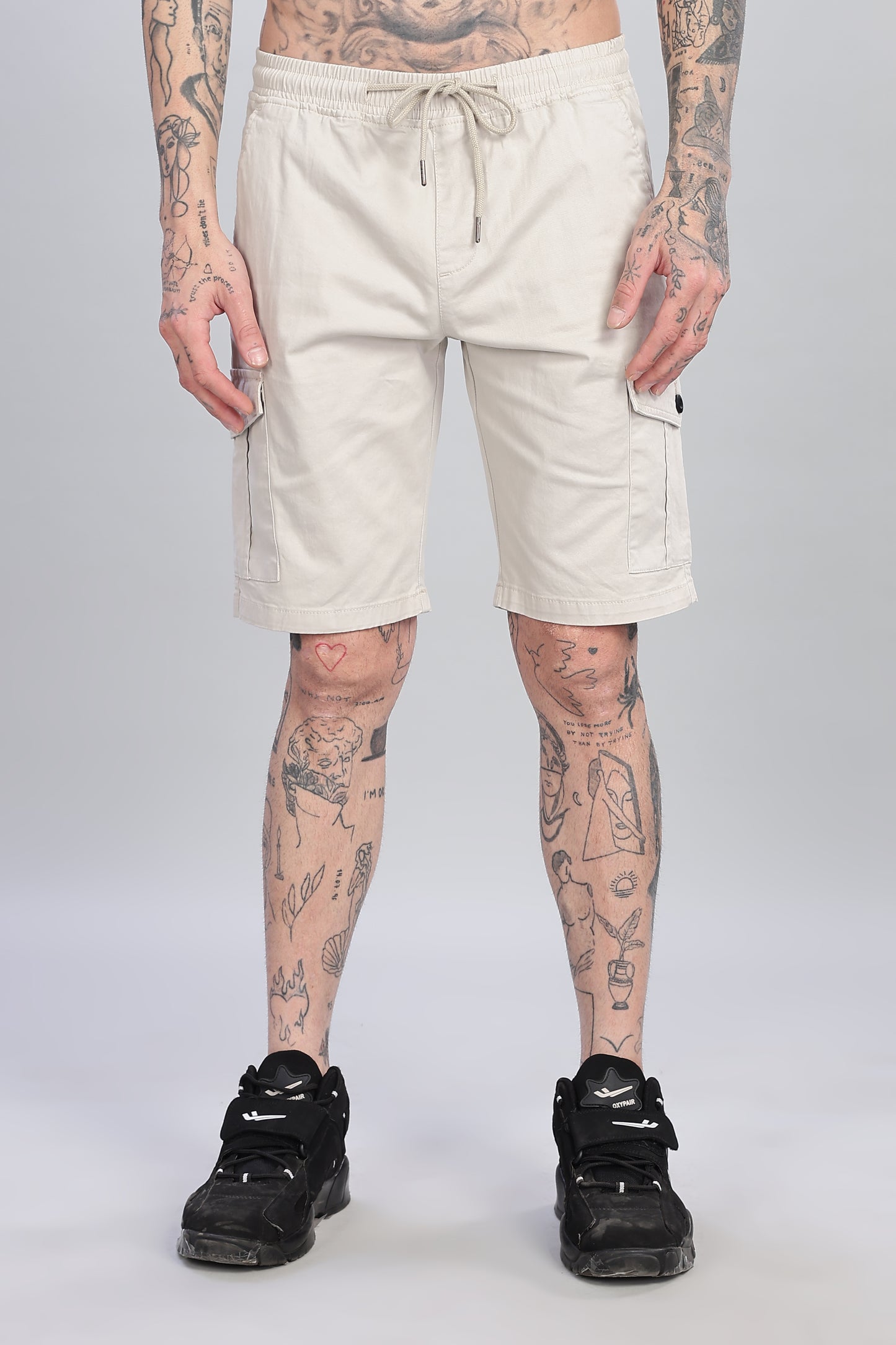 Oldlove White Cargo Shorts