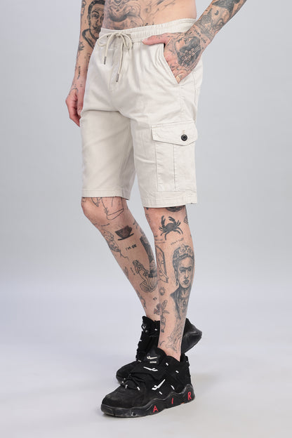 Oldlove White Cargo Shorts