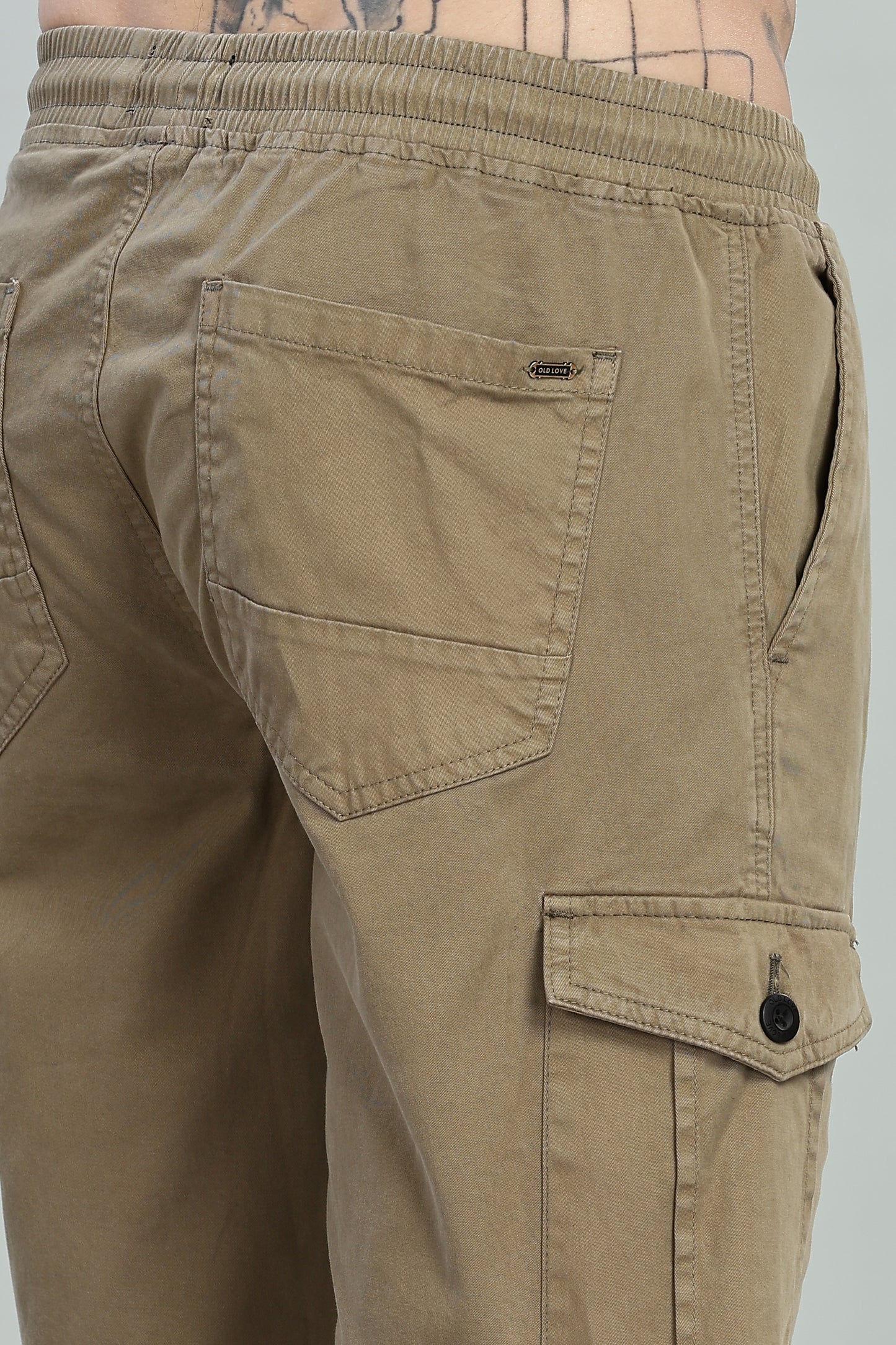 Oldlove Beige Cargo Shorts