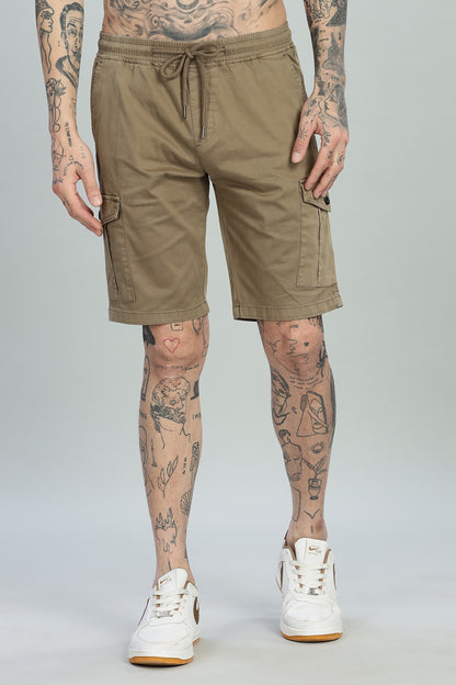 Oldlove Beige Cargo Shorts