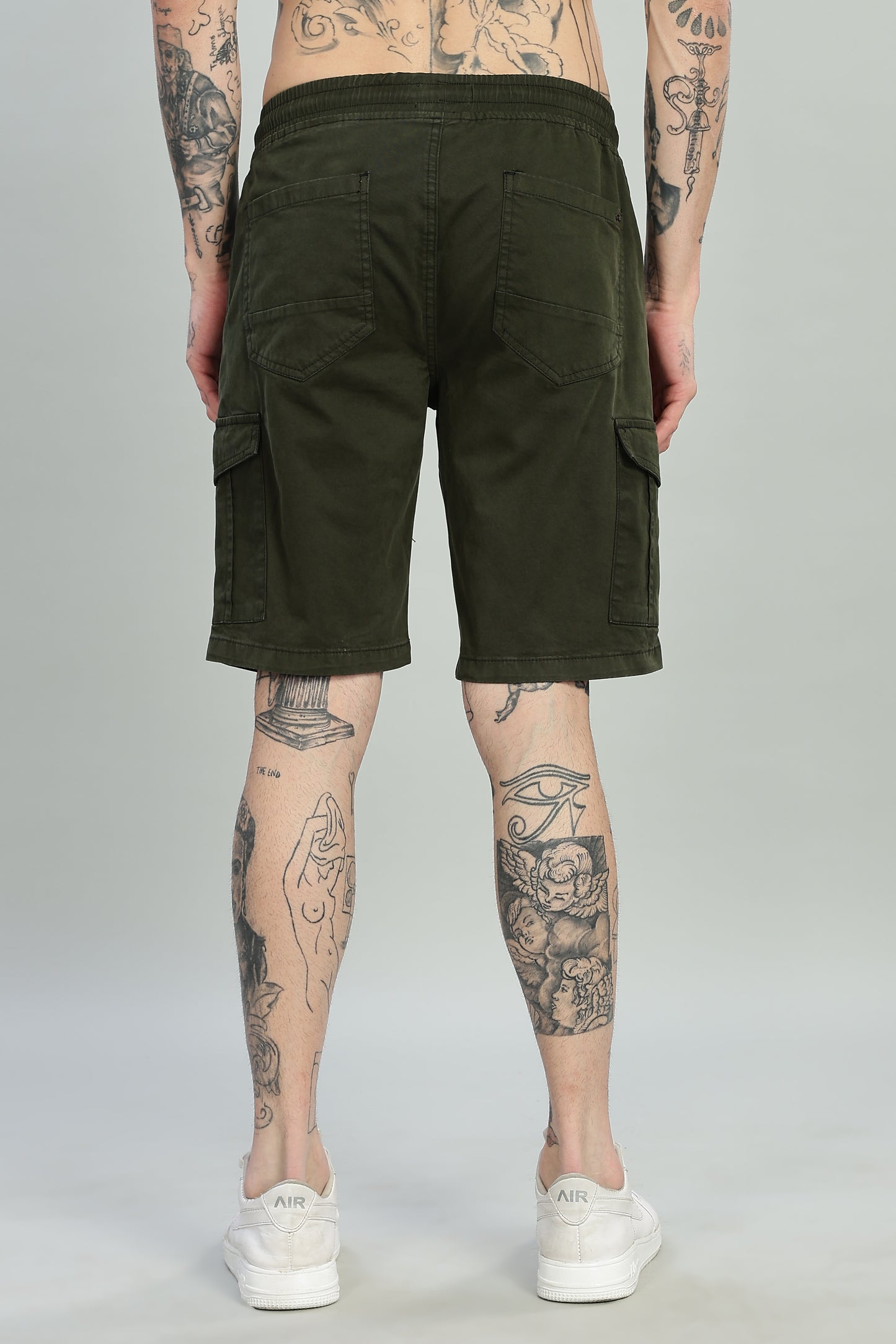 Oldlove Olive Green Cargo Shorts