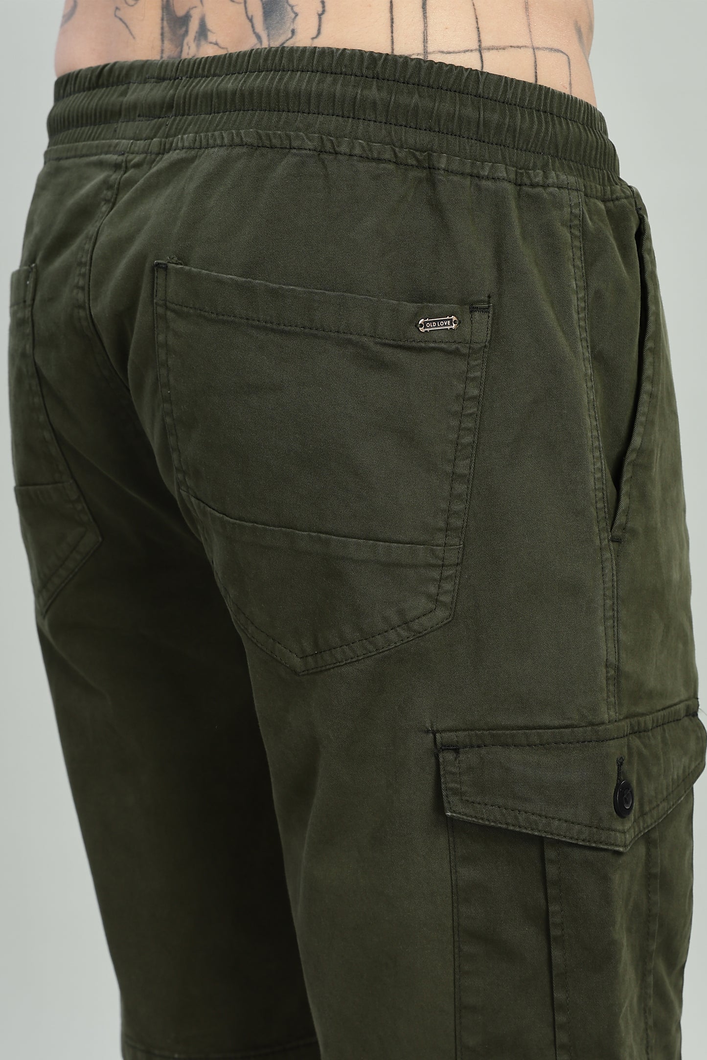 Oldlove Olive Green Cargo Shorts
