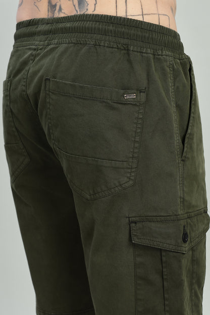 Oldlove Olive Green Cargo Shorts