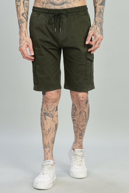 Oldlove Olive Green Cargo Shorts