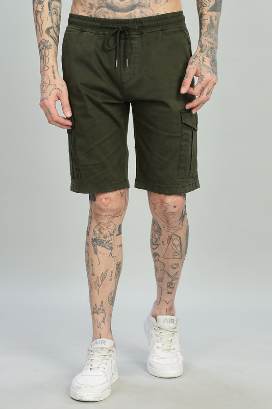 Oldlove Olive Green Cargo Shorts