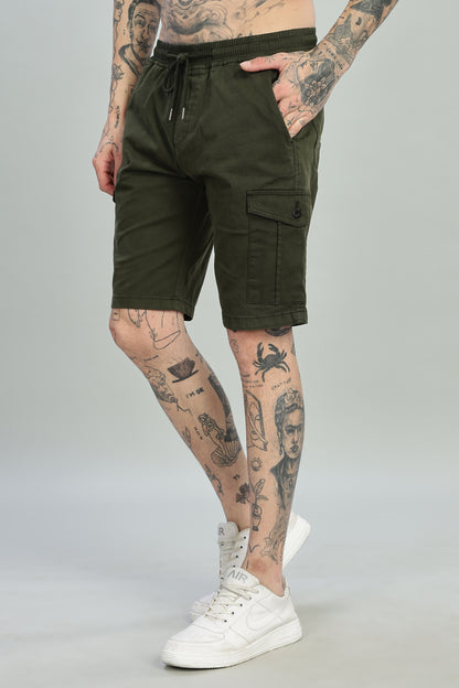 Oldlove Olive Green Cargo Shorts