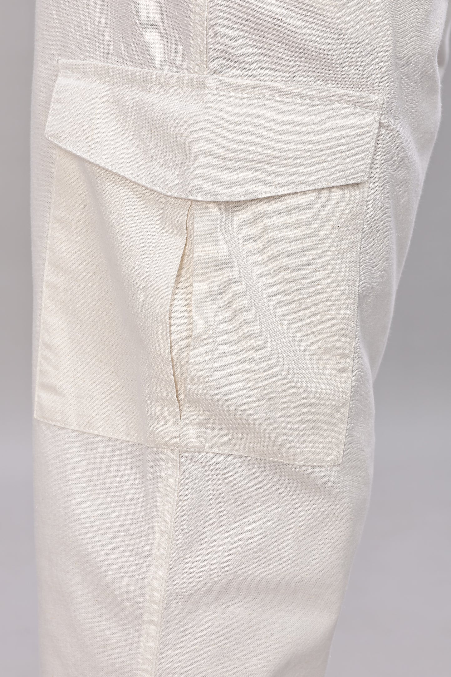 White Relaxed Fit Korean Trousers