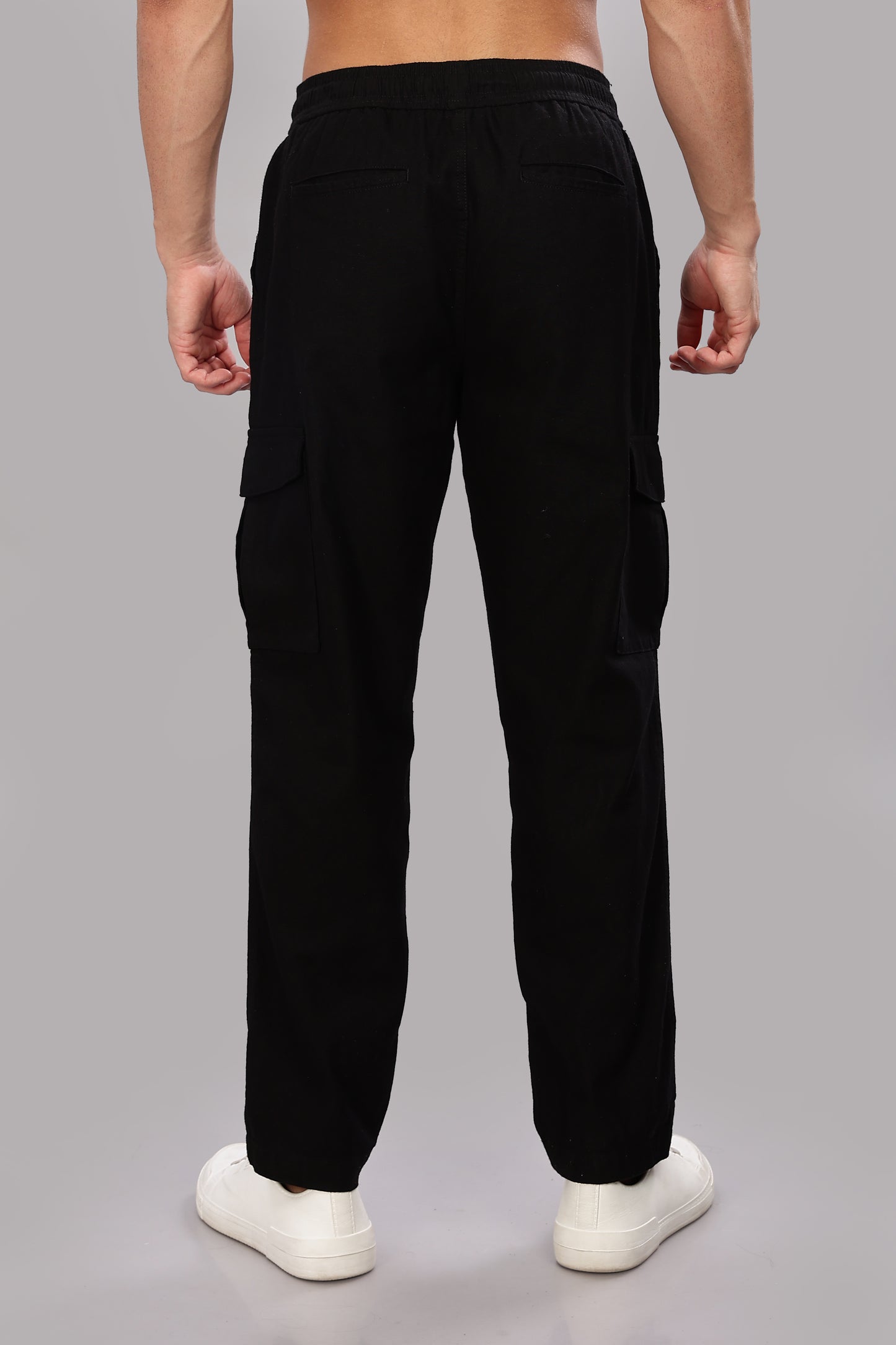 Black Relaxed Fit Korean Trousers
