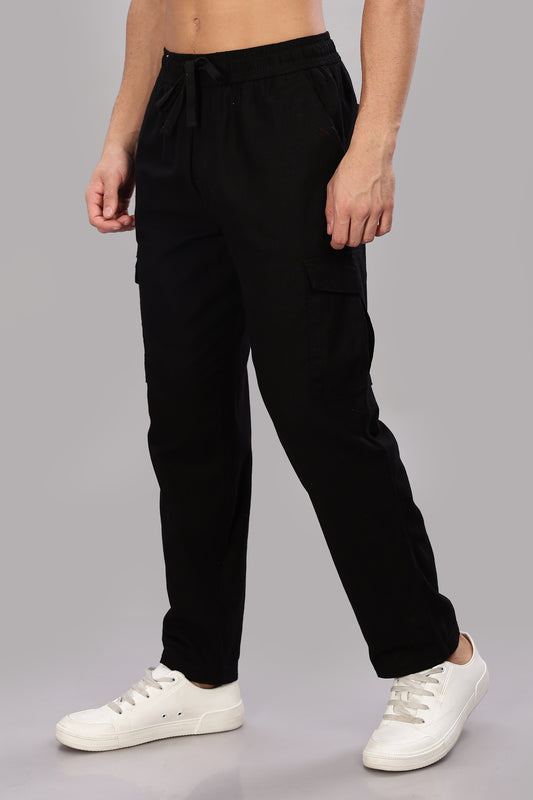 Black Relaxed Fit Korean Trousers