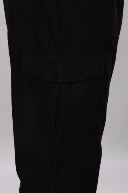 Black Relaxed Fit Korean Trousers