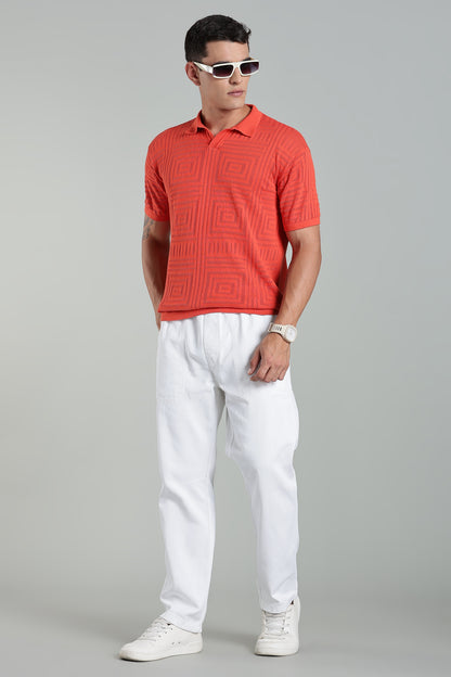 Oldlove White Easy-Fit Drawstring Denim Trousers