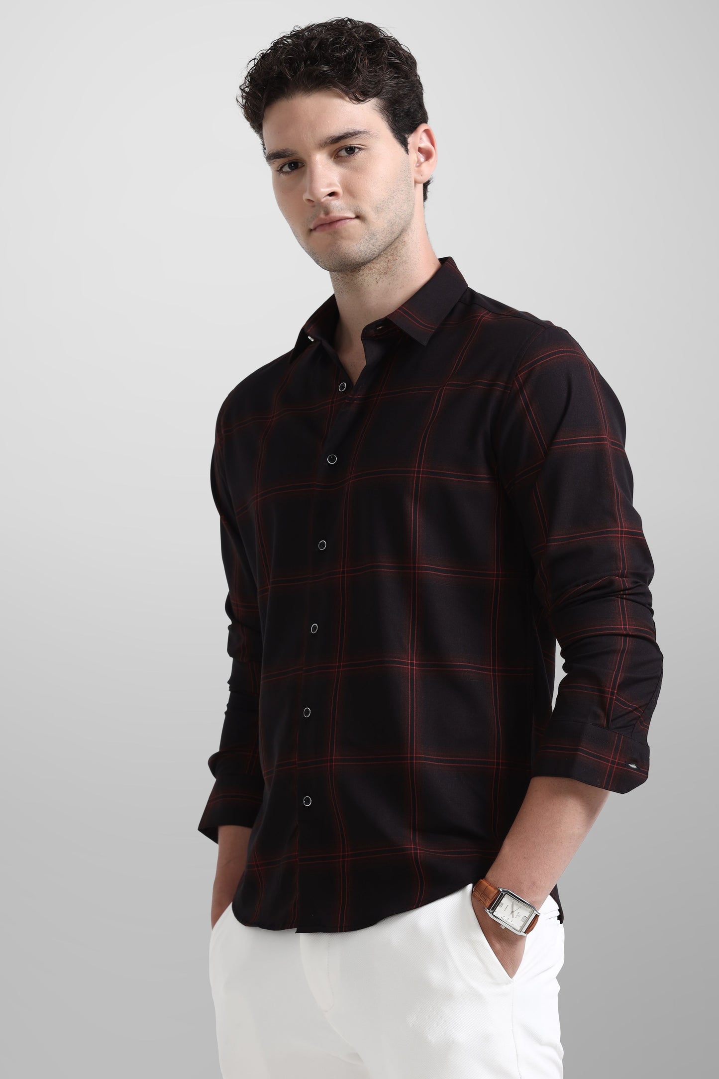 Premium Black Red Checks Shirt