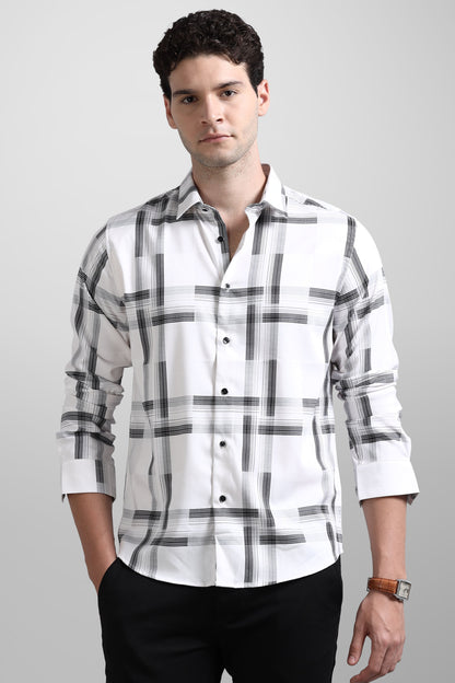 Premium White Check Shirt