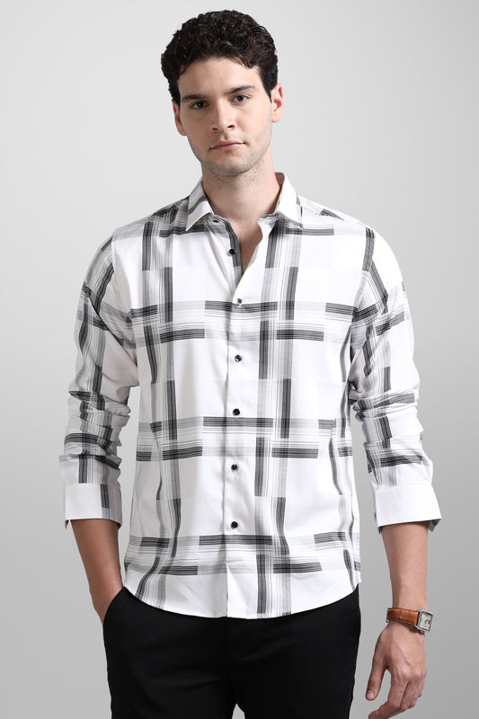 Premium White Check Shirt