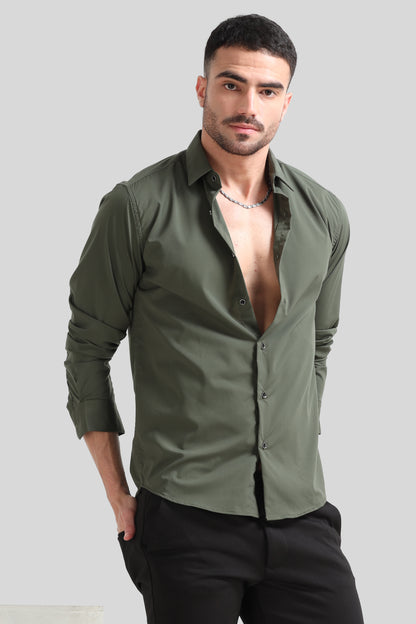 Olive Green Formal Shirt