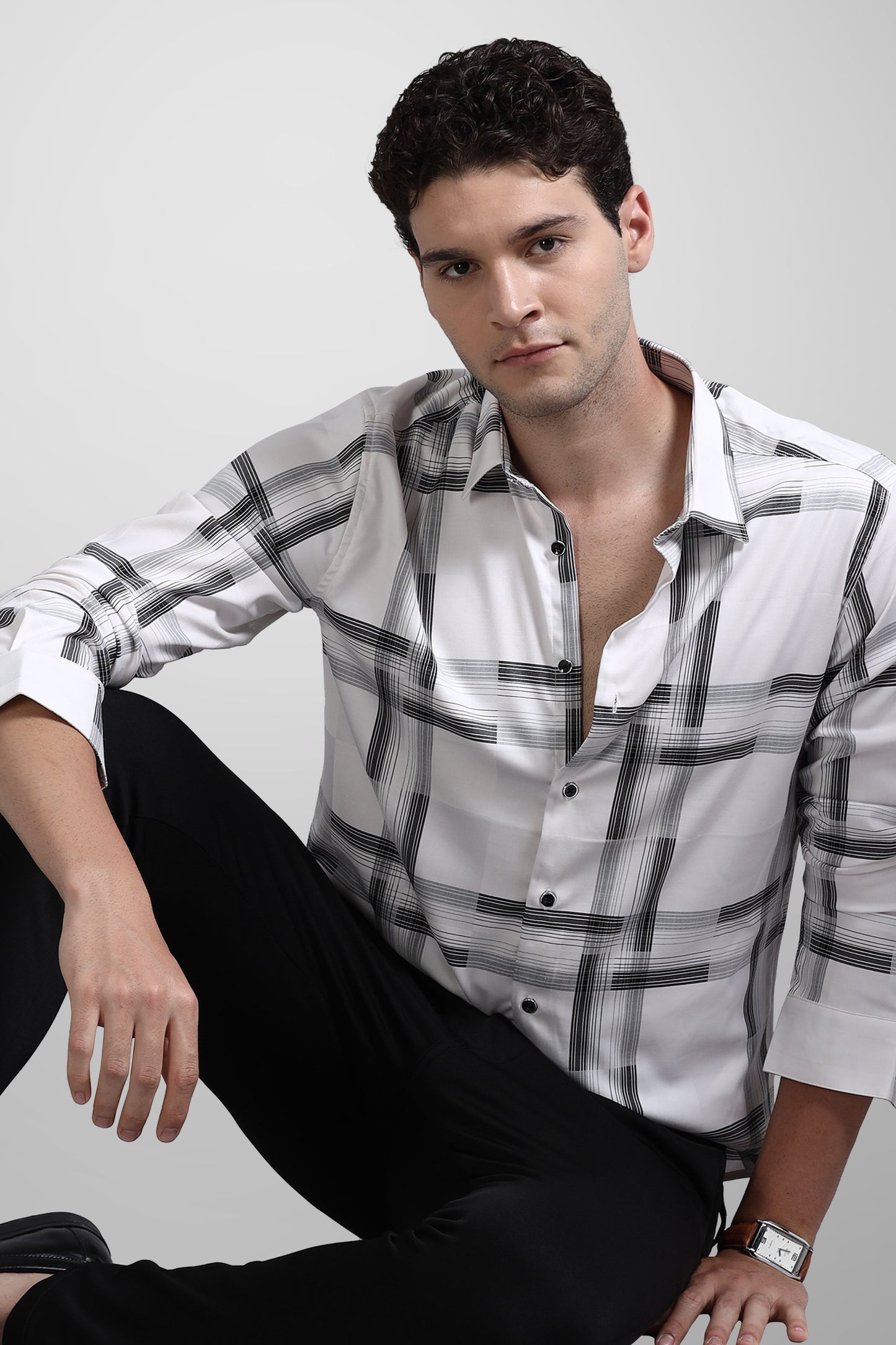Premium White Check Shirt
