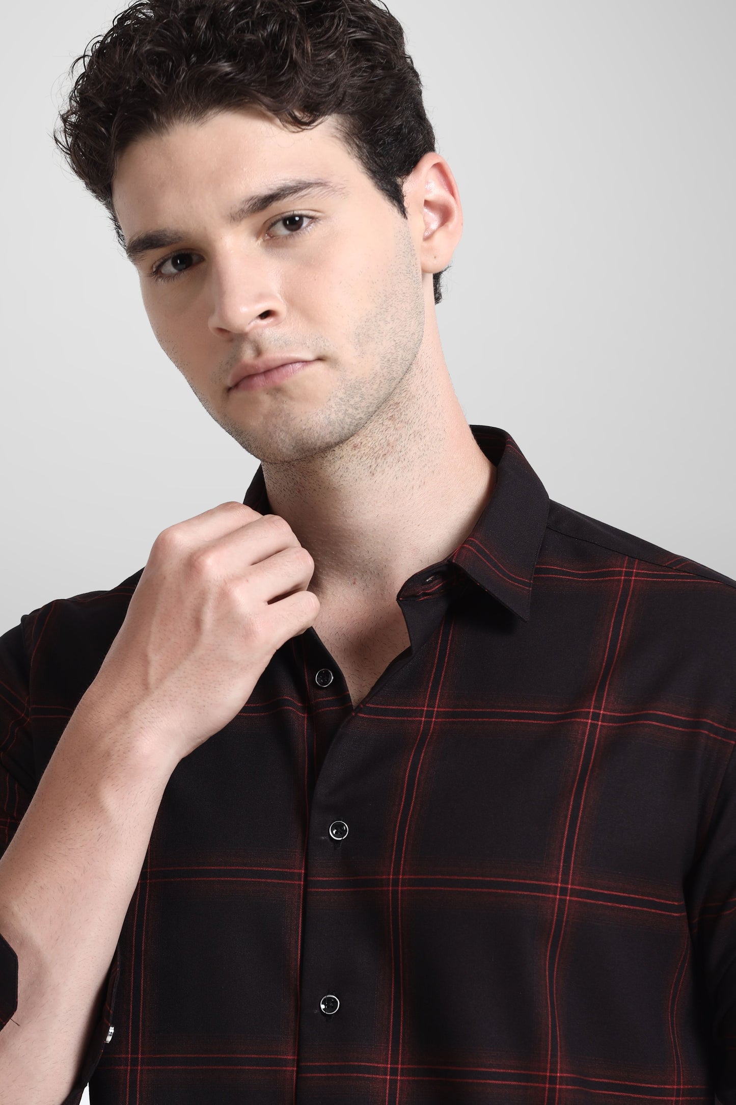 Premium Black Red Checks Shirt