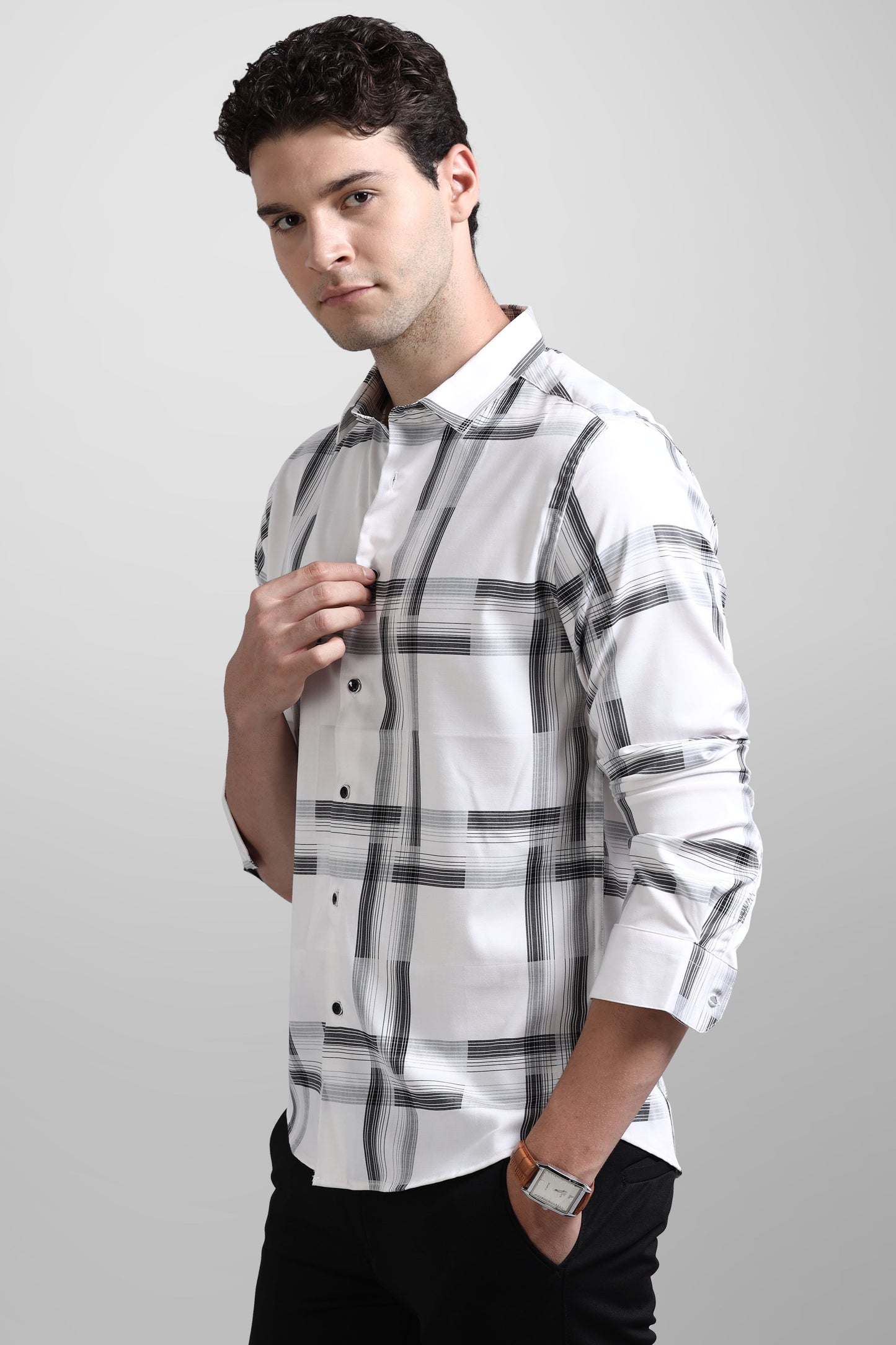Premium White Check Shirt