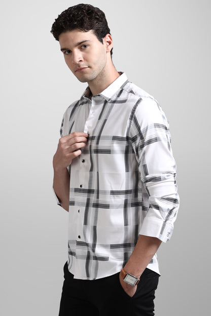 Premium White Check Shirt