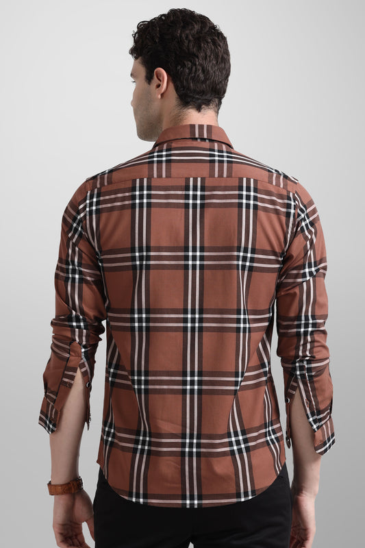 Premium  Brown Check Shirt