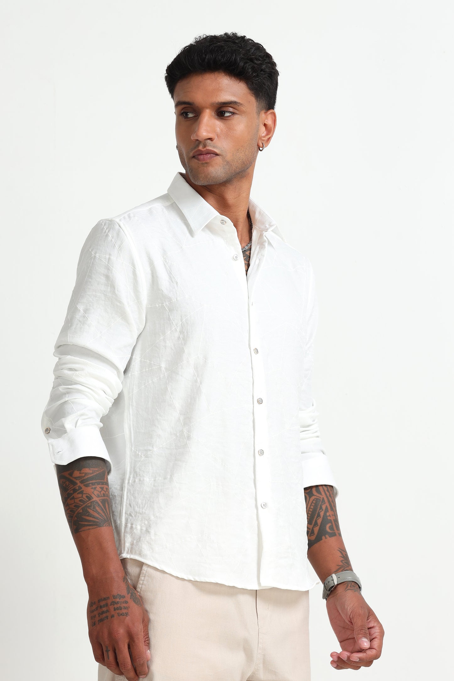 White Textured Shirt