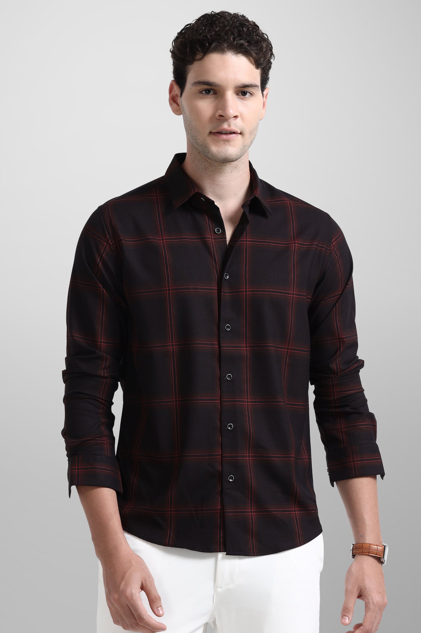 Premium Black Red Checks Shirt