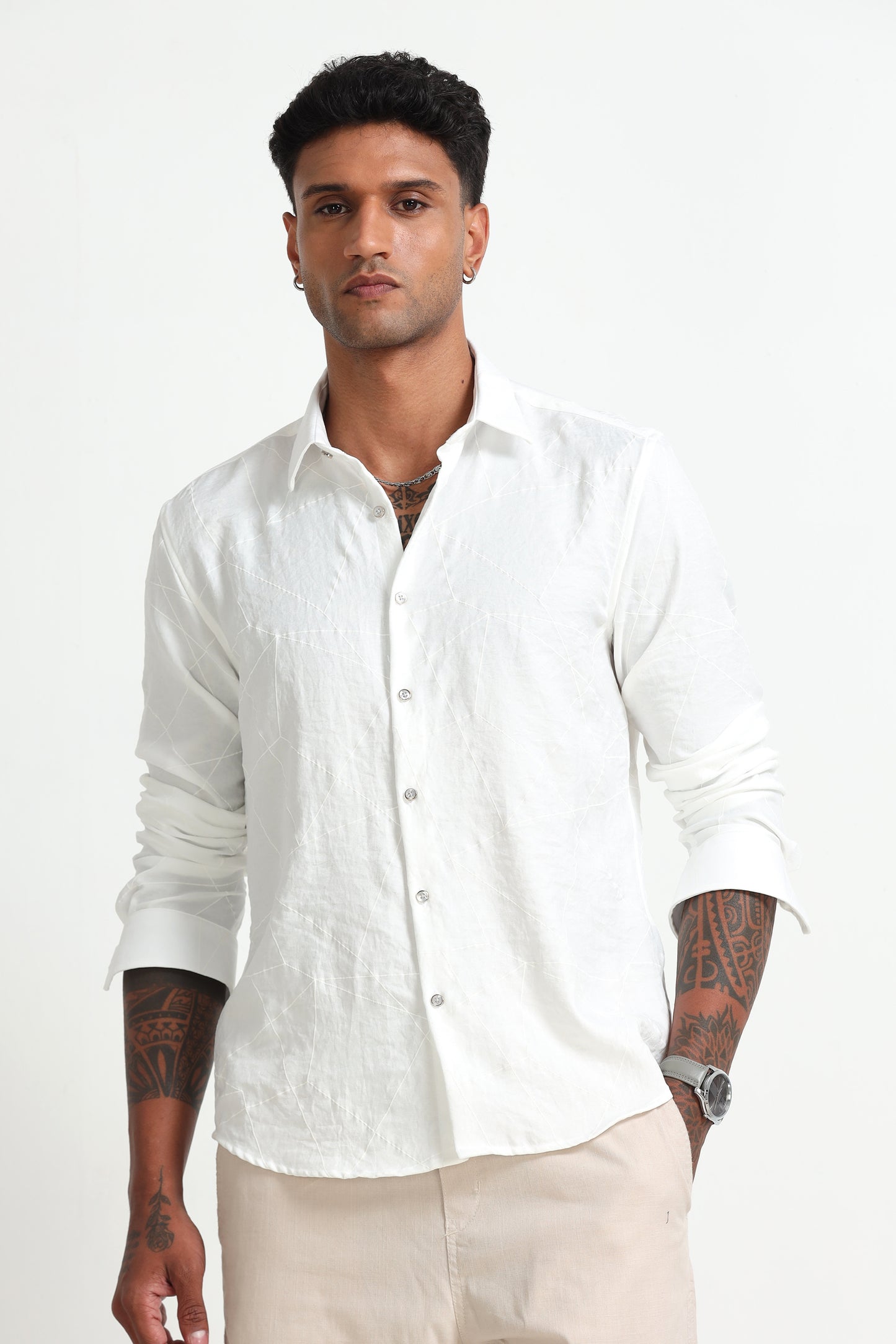 White Textured Shirt