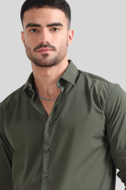 Olive Green Formal Shirt
